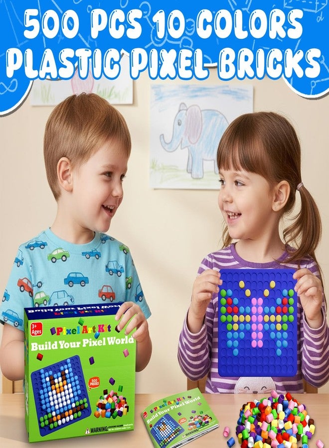 Bbiamsleep Pixel Art Kit for Kids, 500 Pcs 10 Colors Pixel Bricks Challenge Fine Motor Skills Game Educational Science Kits Learning Toys for Math Manipulatives Sensory Bin Sorting Counting Training - Image 5